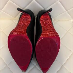 Black crystal Red bottom stiletto